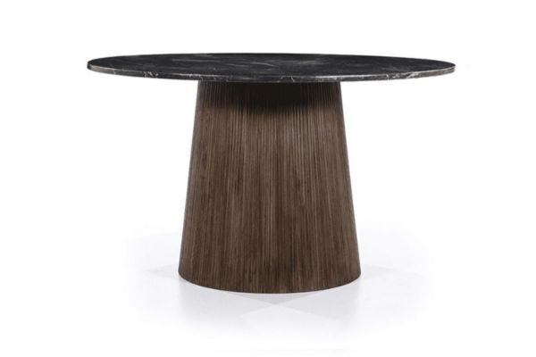 Picture of HUBIE D120 Mango Wood Round Dining Table With Marble Top