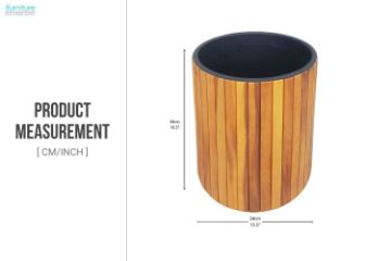 Picture of BISTRO Outdoor Round Wooden Pot/Planter (Dia34x50)