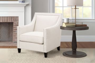 Picture of ABBEY Fabric Arm Chair (White)