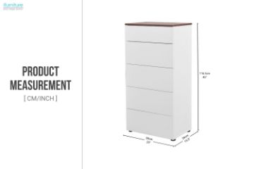 Picture of OLGA 5-Drawer Tallboy