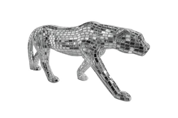 Picture of GEKO Large Silver Leopard Ornament Home Decoration (95cmx39cm )