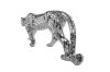 Picture of GEKO Large Silver Leopard Ornament Home Decoration (95cmx39cm )