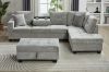 Picture of NEBULA Premium Sectional Sofa with Storage Ottoman & Drop-Down Console (Misty Grey)