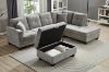 Picture of NEBULA Premium Sectional Sofa with Storage Ottoman & Drop-Down Console (Misty Grey)