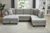 Picture of NEBULA Premium Sectional Sofa with Storage Ottoman & Drop-Down Console (Misty Grey)