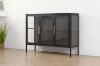 Picture of STARK 90x120cm 3-Door Transparent Glass Display Cabinet (Black)