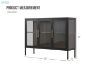 Picture of STARK 90x120cm 3-Door Transparent Glass Display Cabinet (Black)