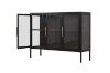 Picture of STARK 90x120cm 3-Door Transparent Glass Display Cabinet (Black)