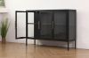 Picture of STARK 90x120cm 3-Door Transparent Glass Display Cabinet (Black)