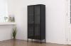 Picture of STARK 180x80cm 2-Door Transparent Glass Display Cabinet (Black)