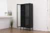 Picture of STARK 180x80cm 2-Door Transparent Glass Display Cabinet (Black)