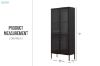 Picture of STARK 180x80cm 2-Door Transparent Glass Display Cabinet (Black)