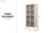 Picture of STARK 180x80cm 2-Door Transparent Glass Display Cabinet (Cream)