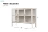 Picture of STARK 90x120cm 3-Door Transparent Glass Display Cabinet (Cream)