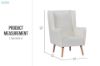 Picture of [FLOOR MODEL CLEARANCE] MOSSMAN Teddy Fabric Lounge Chair Natural Wood Legs (Creamy White)