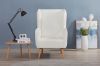 Picture of [FLOOR MODEL CLEARANCE] MOSSMAN Teddy Fabric Lounge Chair Natural Wood Legs (Creamy White)