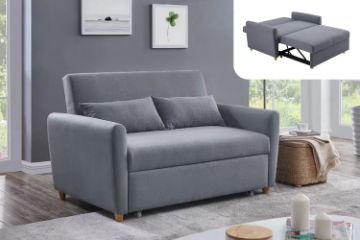 Picture of [FLOOR MODEL CLEARANCE]  PRIMO Pull-Out 2 Seater Sofa Bed (Dark Grey)