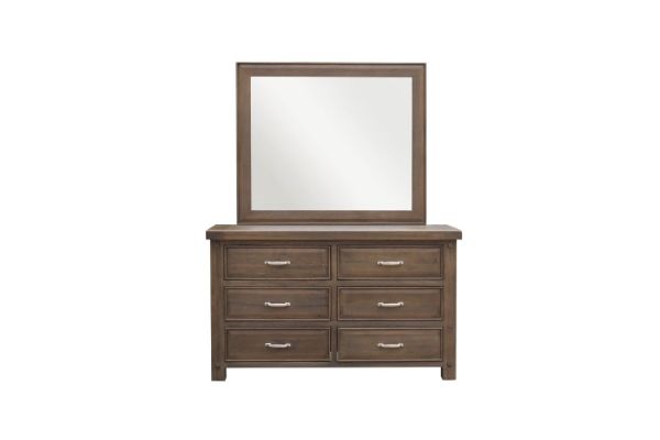 Picture of Westminster 6-Drawer Solid Oak Dresser with Mirror (Walnut)