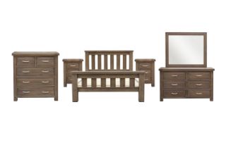 Picture of  WESTMINSTER Solid Oak Bedroom Combo (Walnut) - 6PC Queen Size