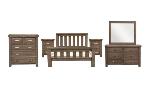 Picture of  WESTMINSTER Solid Oak Bedroom Combo (Walnut) - 6PC Queen Size