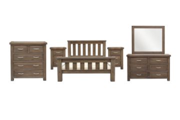 Picture of WESTMINSTER 4PC/5PC/6PC Solid Oak Bedroom Combo in Queen/ King / Super King Size (Walnut)