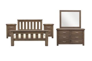 Picture of  WESTMINSTER Solid Oak Bedroom Combo (Walnut) - 5PC Super King Size