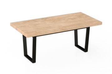 Picture of SYNERGYPLUS Dining Table with Trapezoid Metal Legs (Natural Oak) - 200x100