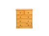 Picture of [FLOOR MODEL CLEARANCE] CANNINGTON Solid NZ Pine 5-Drawer Tallboy (Maple Colour)