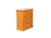 Picture of [FLOOR MODEL CLEARANCE] CANNINGTON Solid NZ Pine 5-Drawer Tallboy (Maple Colour)