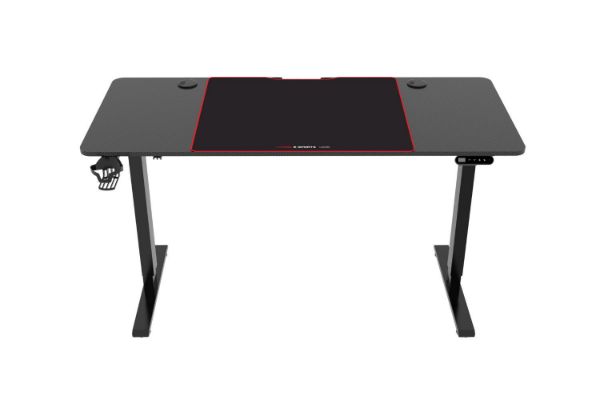 Picture of MATRIX 140 Electric Height Adjustable Desk with LED Display and Jumbo Mouse Pad (Black)