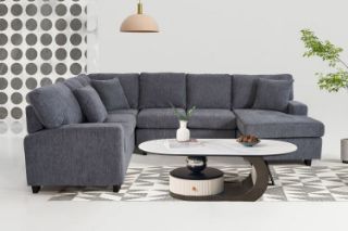 Picture of LORINA Fabric U-shaped Sectional Sofa - Chaise Facing Right 