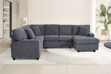 Picture of LORINA Fabric U-shape Sectional Sofa - Chaise Facing Right 