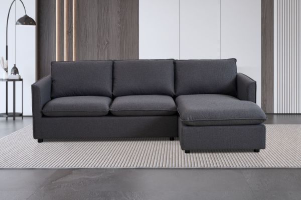 Picture of BENDON Fabric Sectional Chaise Facing Right Sofa (Dark Grey) - Water Resistant 
