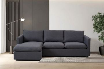 Picture of BENDON Fabric Sectional Sofa (Dark Grey) - Chaise Facing Left