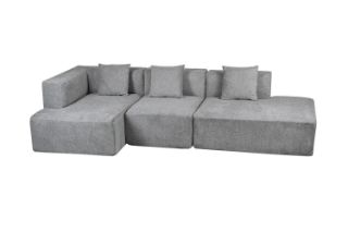 Picture of BRAIDEN Fabric Sectional Compressed Sofa - Chaise Facing Left