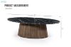 Picture of HUBIE Mango Wood Oval Coffee Table With Marble Top