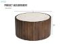 Picture of KASIA D89 Mango Wood Round Coffee Table With Marble Top