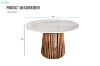 Picture of ALLEY D129 Solid Acacia Wood Round Dining Table with Marble Top