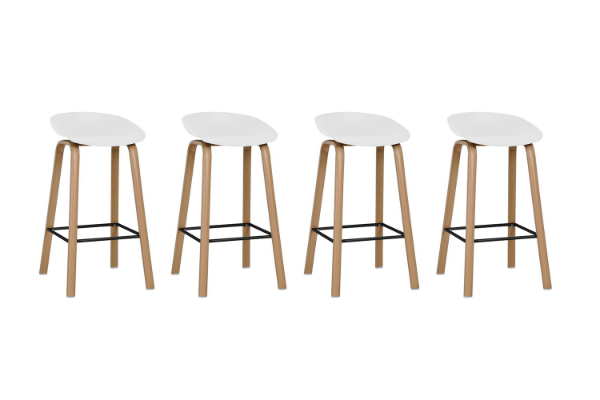 Picture of PURCH H75 Barstool Metal Leg (White)  - 4 Chairs in 1 Carton