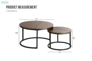 Picture of LUIS Nesting Table (Black/Walnut)