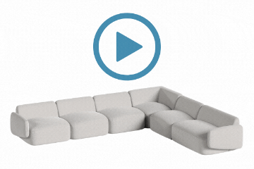 Picture of SUMMIT Fabric Modular Corner Sofa (White)