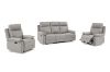 Picture of SORIANO Air Leather Manual Reclining Sofa Range (Pebble Grey) - 1 Seat Recliner Chair (1R)