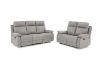 Picture of SORIANO Air Leather Manual Reclining Sofa Range (Pebble Grey) - 1 Seat Recliner Chair (1R)