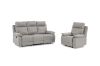 Picture of SORIANO Air Leather Manual Reclining Sofa Range (Pebble Grey) - 1 Seat Recliner Chair (1R)
