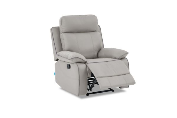 Picture of SORIANO Air Leather Reclining Sofa Range (Pebble Grey) - 1R  