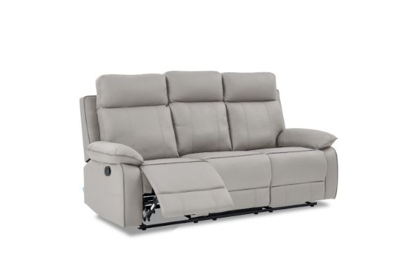 Picture of SORIANO Air Leather Reclining Sofa Range (Pebble Grey) - 3RR
