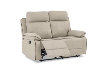 Picture of SORIANO Air Leather Manual Reclining Sofa Range (Greige) - 2 Seat Recliner Sofa (2RR)