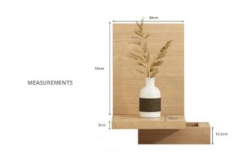 Picture of [FLOOR MODEL CLEARANCE] YORU Bedside Table with Headboard (Natural)