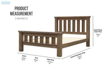 Picture of WESTMINSTER Solid Oak Bed Frame in Queen/ King / Super King Size (Walnut)