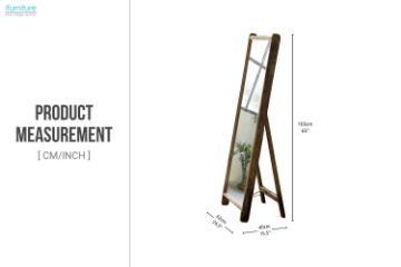 Picture of DANKO Full Length Stand Mirror with Solid Reclaimed Wood Frame (62x165cm)